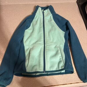 Xersion Aqua and Sky Fleece Jacket size 4-5 girls great for layering